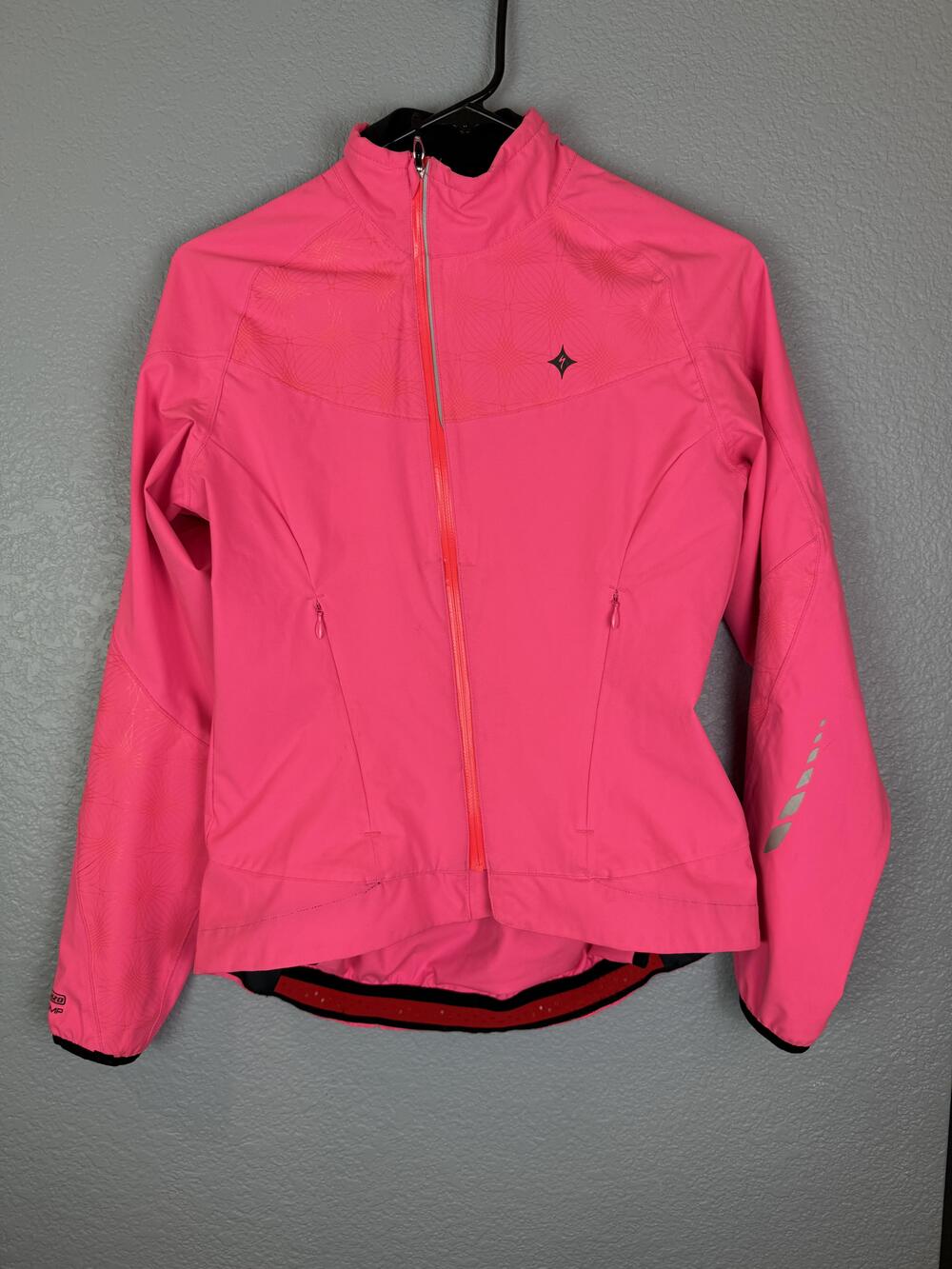 Specialized Jacket Womens Small Pink Deflect H2O Comp Cycling Zip Reflective
